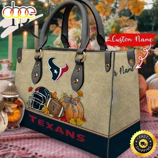 Personalized Houston Team Texans Autumn Leather Bag