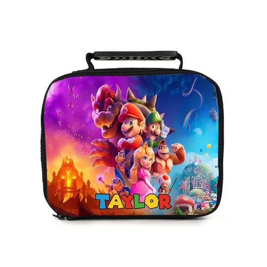 Personalized Custom Super Mario Lunch Box, Back to School Gift, Portable Lunch Box for Outdoor Picnic, Storage Food Tote Bags