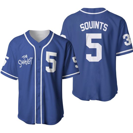Sandlot Baseball Jersey Squints #5 Dodger Blue Stitched
