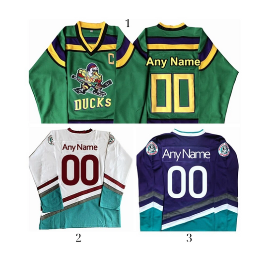 Custom Name Mighty Ducks Retro Hockey Jersey Banks Conway Youth/Men's