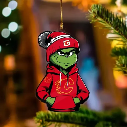 Calgary Team Flames Sport Christmas Ornament, For Hockey Fan