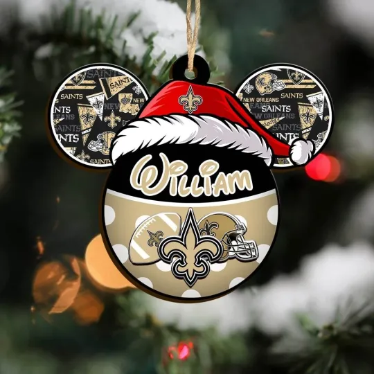 Discover Personalized New Orleans Team Saints Sport Christmas Ornament, For Football Fan