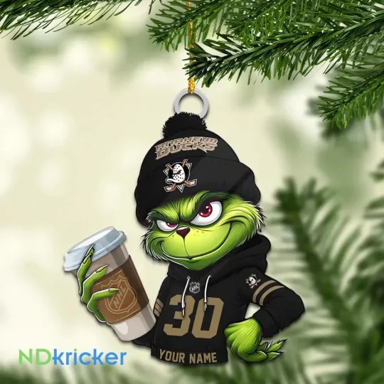 Personalized Anaheim Team Ducks Sport Christmas Ornament, For Hockey Fan