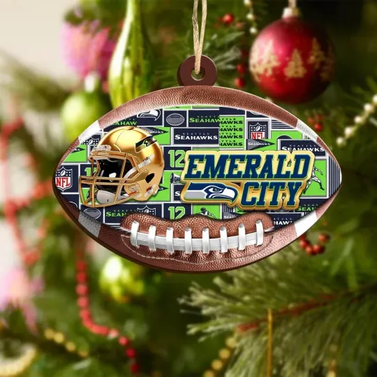 Seattle Team Seahawks Sport Christmas Ornament, For Football Fan