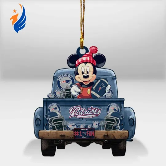 Discover Personalized New England Team Patriotss Mickey Mouse Christmas Ornament