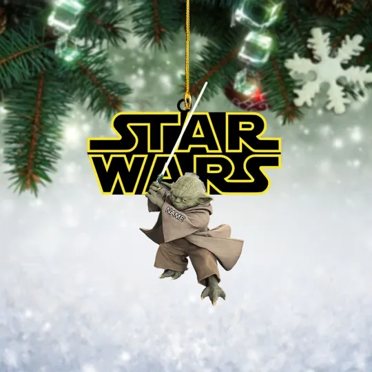 Discover Personalized Yoda Star Wars Christmas Ornament, Gift for Yoda Lovers
