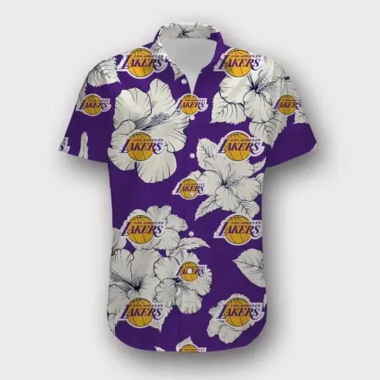 Discover Los Angeles Basketball Team Lakerss Hawaiian Button Down Shirt