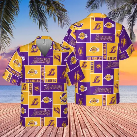 Discover Los Angeles Basketball Team Lakerss Hawaiian Button Down Shirt