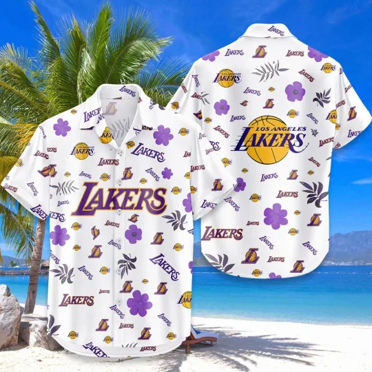 Discover Los Angeles Basketball Team Lakerss Hawaiian Button Down Shirt