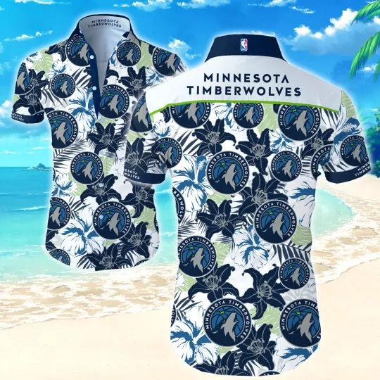 Discover Minnesota Basketball Team Timberwolvess Hawaiian Shirt