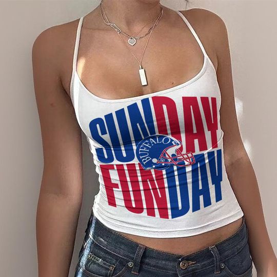 Discover Buffalo Sunday Funday Tank Top, Womens Football Game Day Shirt, Retro Style Sports Outfit