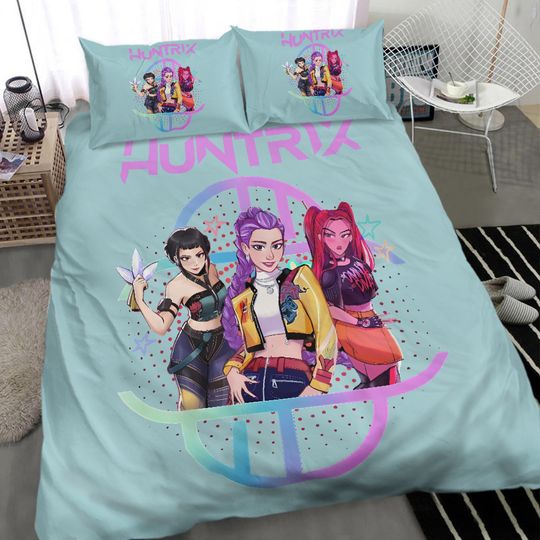Huntrix KPOP Demon Hunters 3-Piece Bedding Set