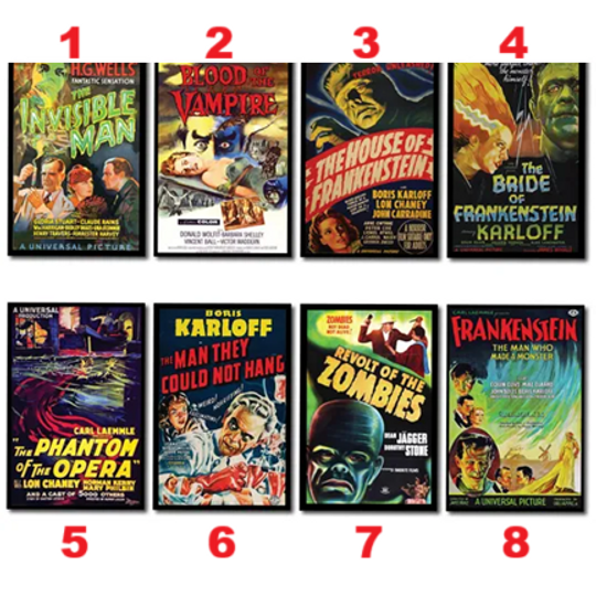 Vintage Horror Movie Poster Magnets