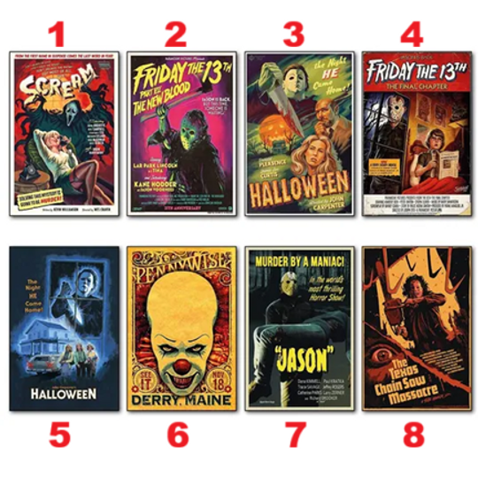 Vintage Classic Horror movie film magnets