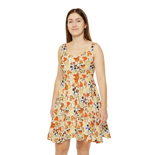 Discover Disney Halloween Snacks - Women's Skater Dress (Made in USA)