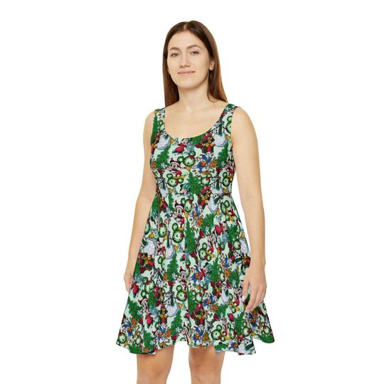 Discover Mickey & Friends Christmas Decorations Women's Skater Dress