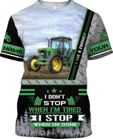 Discover Personalized Name Farmer Shirt 3D All Over Print Size S-5XL