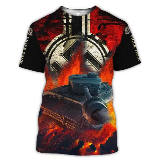 Discover World War Tiger Tank 3D All-Over Printed T-Shirt