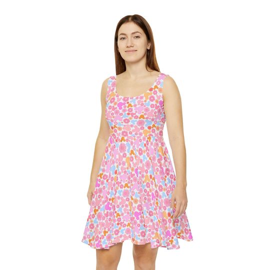 Discover Floral Hippie Mouse - Women's Skater Dress (Made in USA)