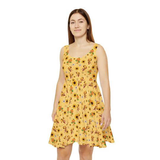 Spike The Bee and Orange Bird Women's Skater Dress