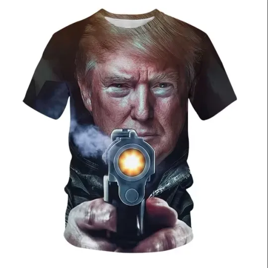 Discover Fashion Donald Trump 3D Print T-Shirt 2024 Presidential Support Funny Trump