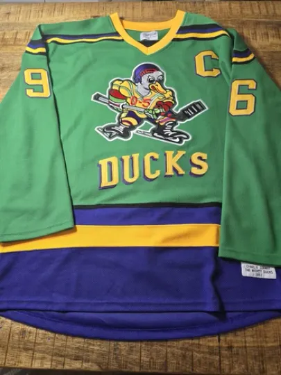 Discover Charlie Conway Mighty Ducks #96  Classics Movie Reels Authentic Hockey Jersey XL