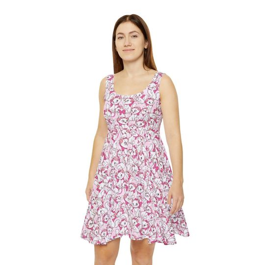 Discover Marie with her Pink Bow - Women's Skater Dress (Made in USA)
