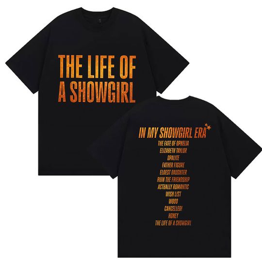 Discover The Life of A Showgirl Album 2025 Print T Shirt Men Women Vintage Oversized Cotton T-shirts Y2k Harajuku O-Neck Clothing T-shirt