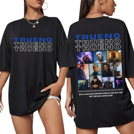 Discover Rapper Trueno Album Tour Merch T-shirt Cotton Short Sleeve Tee Shirt Men Women Clothing Streetwear Fashion Loose T-shirts Unisex