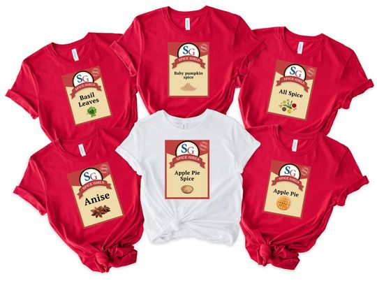 Discover Spice Girl Halloween Costume Shirt, Spice Girl Halloween Matching, Spice Girl Halloween Group Shirt, Girls Costumes, Food&nbsp;Seasoning&nbsp;Shirt