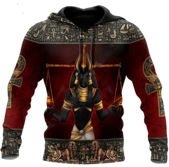 Discover Horus Egyptian Pharaoh Anubis 3D Printed Hoodie Men Women