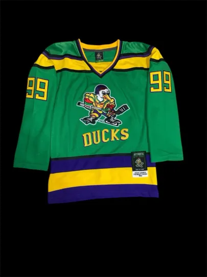Mighty Ducks Movie Adam Banks #99 Green Hockey Jersey