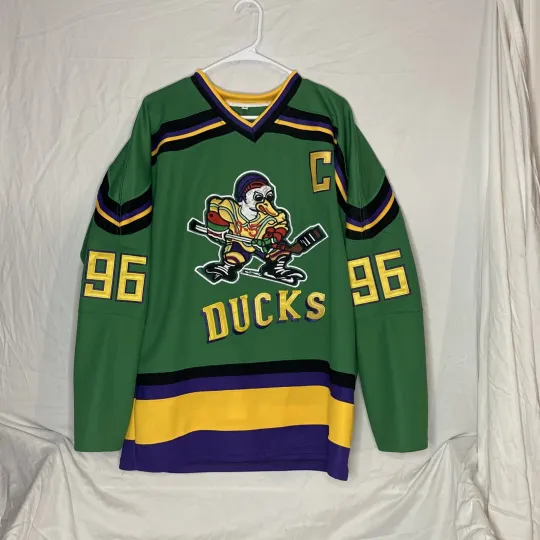 Discover Charlie Conway Mighty Ducks Hockey Movie Jersey Disney Large Stitched New NHL