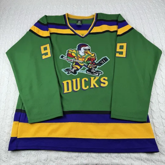 Discover D-5 Adam Banks #99 Movie Hockey Jersey Men’s XL Multicolor Might Ducks