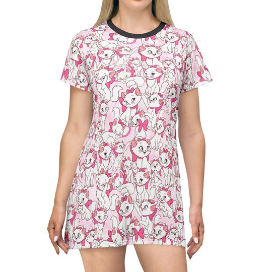Discover Marie with her Pink Bow - Women's T-Shirt Dress (Made in USA)