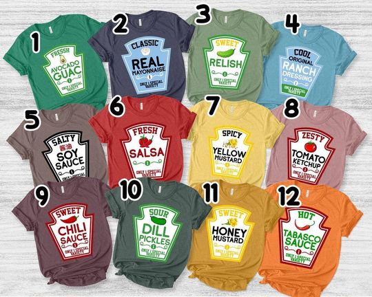 Discover Group Condiments Matching Condiment Halloween Costume Shirt, Group Candy Tshirt, Group Costume Shirt, Matching Family Group Shirt