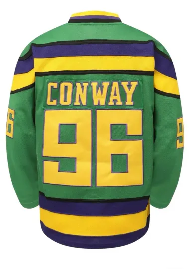 Mighty Ducks Movie Shirts Ice Hockey Jersey #96 Conway Green