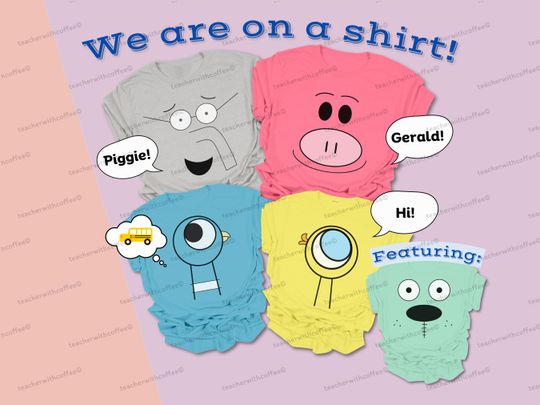 Discover Elephant and Piggie, Mo Willems, Teacher Costume, Book Costume, Couples Costume, Group Halloween, Character Day,Teacher Halloween,Book Shirt