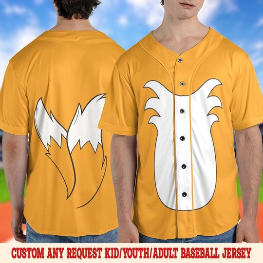 Discover Sonic Miles Tails Prower Costume Baseball Jersey/Sonic The Hedgehog Halloween Costume/Sonic Cosplay Halloween Family Group Shirt OHWQ18