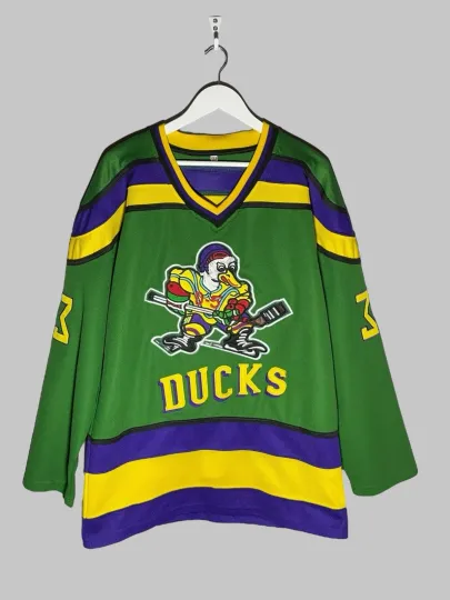 Discover #33 Goldberg Mighty Ducks Movie Disney Hockey Jersey