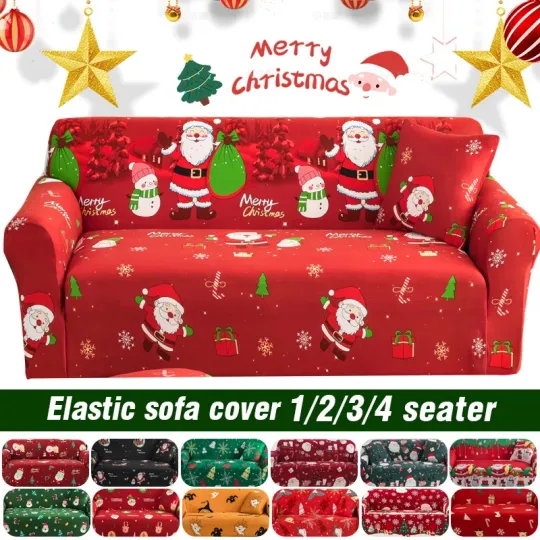 Discover Christmas Sofa Cover Soft Sofa Slipcovers Washable Sofa Protector Elastic Bottom