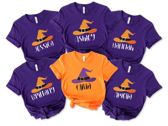 Discover Personalized Halloween T-Shirts with Custom Name, Halloween Group Shirt, Custom Family Halloween Tee, Halloween Outfit, Halloween Costume