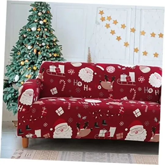 Christmas Sofa Cover Santa Claus Printed Sofa Cover
