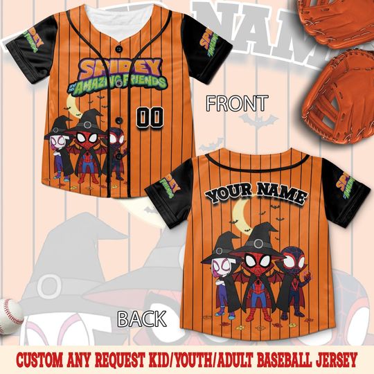Spidey And His Amazing friends Halloween Baseball Jersey