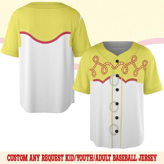 Discover Jessie Cowgirl All Over Print Baseball Jersey/Toy Story Cowgirl Cosplay Halloween Apparel, Jessie Woody Girlfriend Holiday Tee OHWQ24