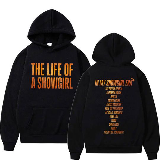 Discover The Life of A Showgirl Album 2025 Print Hoodie Men Women Retro Long Sleeve Oversized Sweatshirt Harajuku Fashion Clothing Hooded