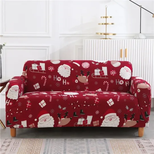 1Pc Elastic Printed Sofa Cover Christmas and Halloween Sofa Furniture Protector