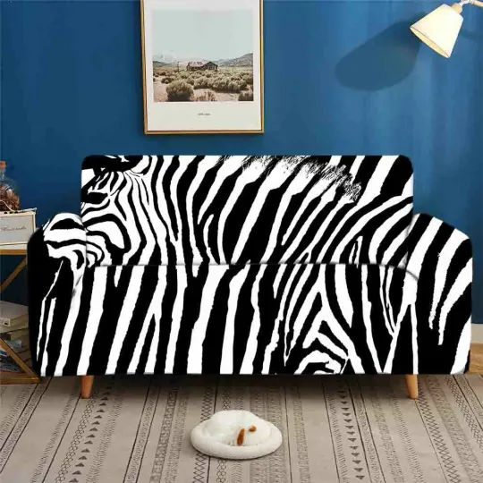 Zebra Opportunity Stretch Sofa Cover Lounge Couch Slipcover Recliner Protector