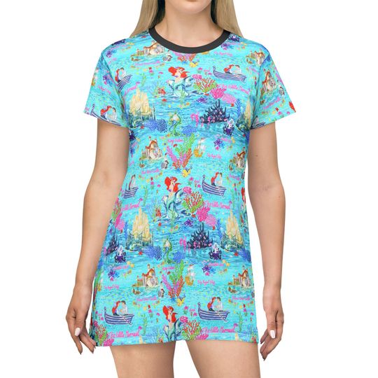 Discover Ariel's Ocean Wonderland - Women's T-Shirt Dress (Made in USA)