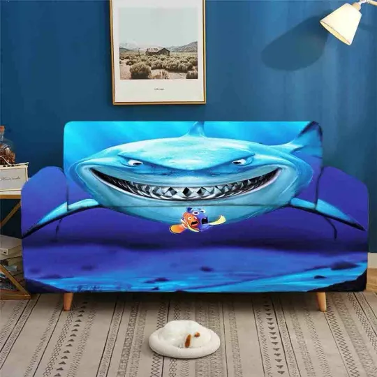 Blue Shark Tokyo Stretch Sofa Cover Lounge Couch Slipcover Recliner Protector